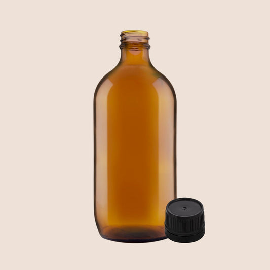 500ml Amber Glass Bottles with Caps – Pack of 25 (Pharma Grade)