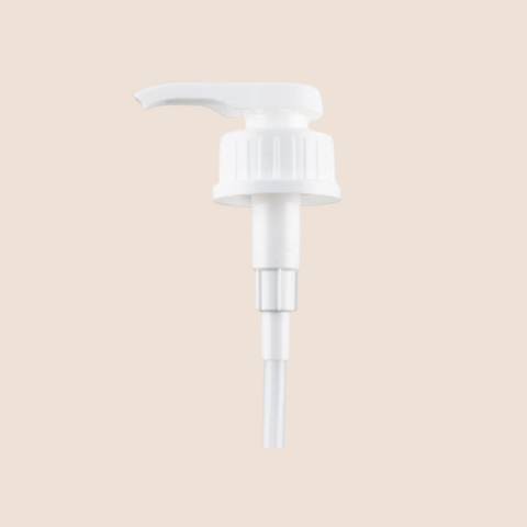 White Lotion Pump – 38mm Ribbed Closure for HDPE Food Grade Jerry Bottles — Pack of 25