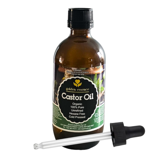 200ml Organic Castor Oil - Amber Glass Dropper (Vintage Label)