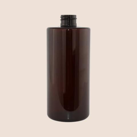 500ml Amber PET Bottle – Square Shoulder | Carton of 50  -  Brown-Clear
