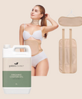 Castor Oil & Reusable Wrap Bundle (Waist & Neck)  -  200ml Glass / Beige