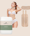 Castor Oil & Reusable Wrap Bundle (Waist & Neck)  -  200ml Glass / Beige