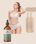Castor Oil & Reusable Wrap Bundle (Waist & Neck)  -  200ml Glass / Beige
