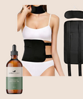 Castor Oil & Reusable Wrap Bundle (Waist & Neck)  -  200ml Glass / Black