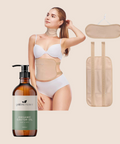 Castor Oil & Reusable Wrap Bundle (Waist & Neck)  -  500ml Glass / Beige