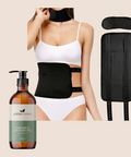 Castor Oil & Reusable Wrap Bundle (Waist & Neck)  -  500ml Glass / Black