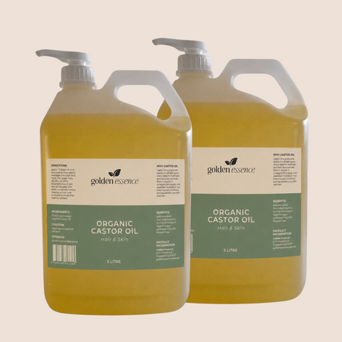 10L Organic Castor Oil - Bulk 2x5L HDPE (Vintage  Packaging)
