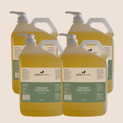 20L Organic Castor Oil - Bulk 4x5L HDPE (Vintage Packaging)