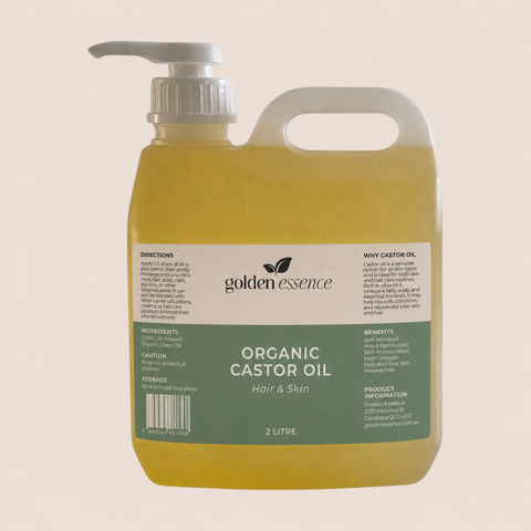 2L Organic Castor Oil - Food-Grade HDPE Pump (Vintage Packaging)