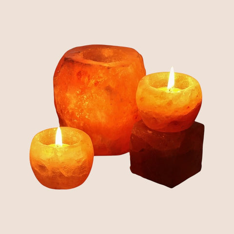 Himalayan Salt Tealight Candle Holder  -  Natural-Smooth