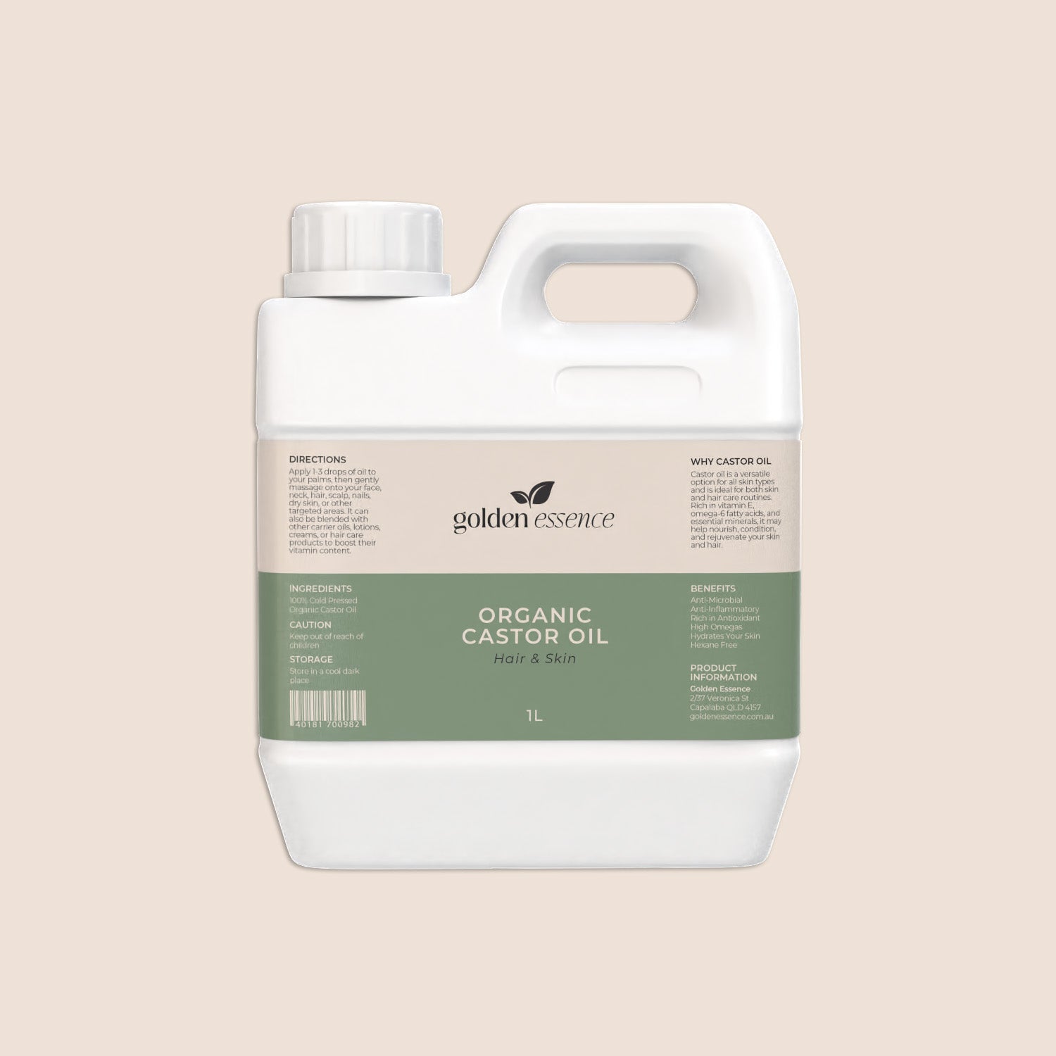 Organic Castor Oil  -  1L Jerry
