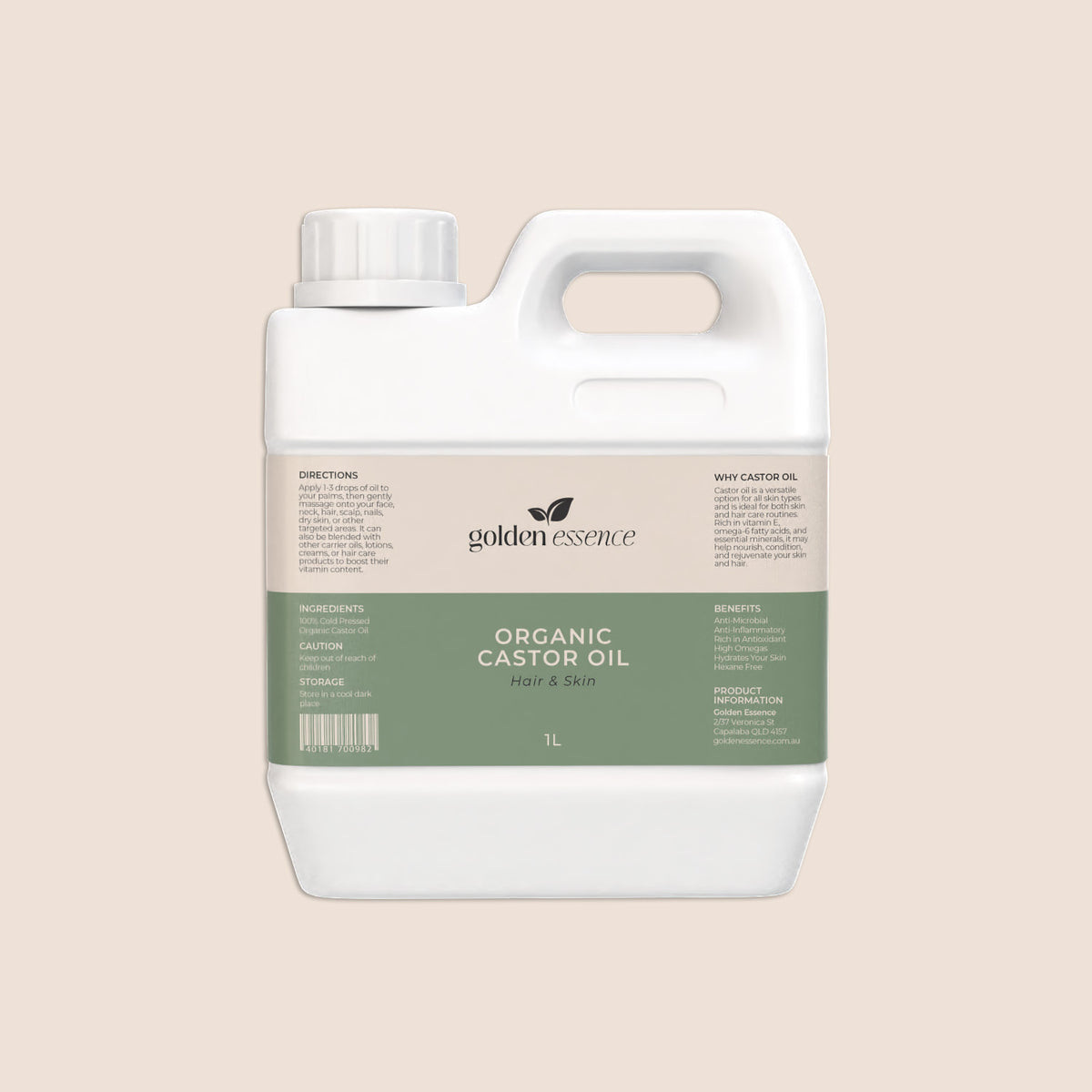 Organic Castor Oil  -  1L Jerry