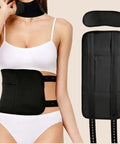 Reusable Castor Oil Wrap Pack - 2 Piece Set (Waist & Neck)  -  Beige-Black